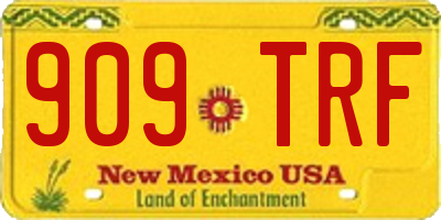 NM license plate 909TRF