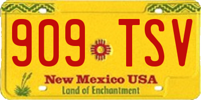 NM license plate 909TSV