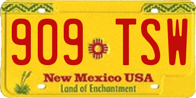 NM license plate 909TSW