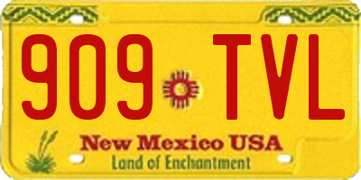 NM license plate 909TVL