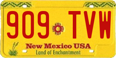 NM license plate 909TVW