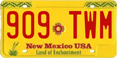 NM license plate 909TWM