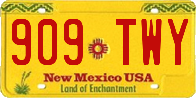 NM license plate 909TWY