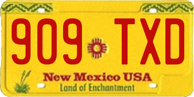 NM license plate 909TXD