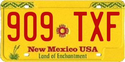 NM license plate 909TXF
