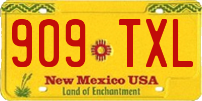 NM license plate 909TXL