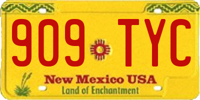 NM license plate 909TYC