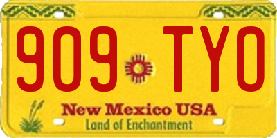 NM license plate 909TYO