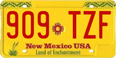 NM license plate 909TZF