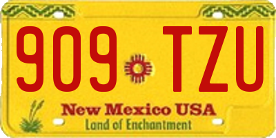 NM license plate 909TZU