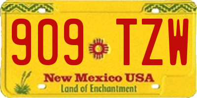 NM license plate 909TZW