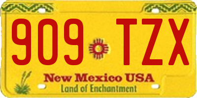 NM license plate 909TZX