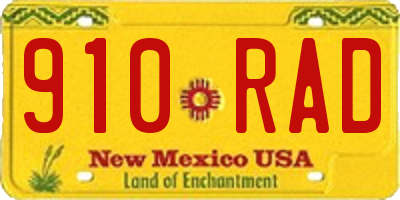 NM license plate 910RAD