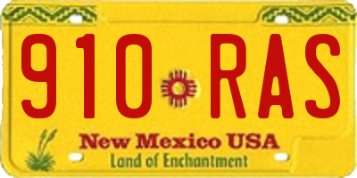 NM license plate 910RAS