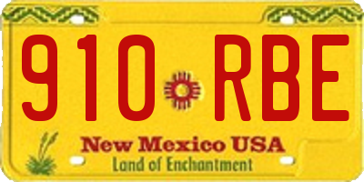 NM license plate 910RBE