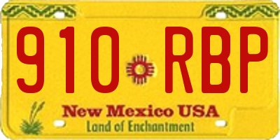 NM license plate 910RBP