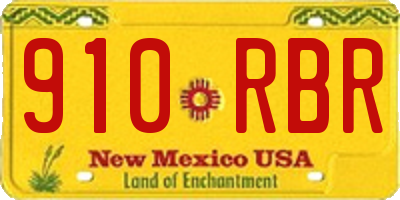 NM license plate 910RBR