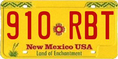 NM license plate 910RBT