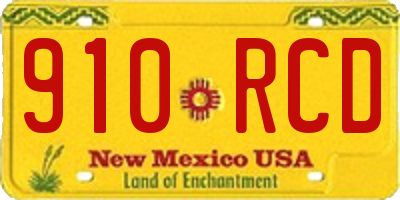NM license plate 910RCD