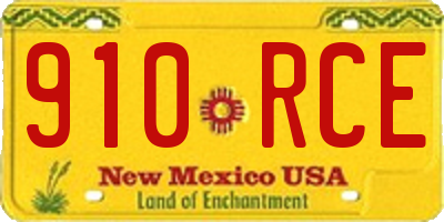 NM license plate 910RCE