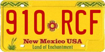 NM license plate 910RCF