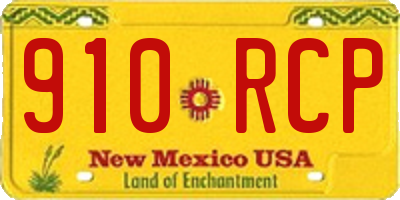 NM license plate 910RCP