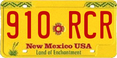 NM license plate 910RCR