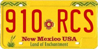 NM license plate 910RCS