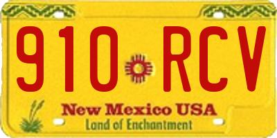 NM license plate 910RCV