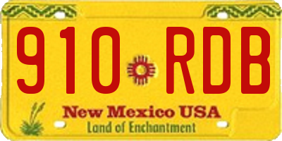 NM license plate 910RDB