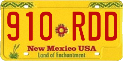 NM license plate 910RDD