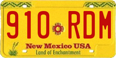 NM license plate 910RDM