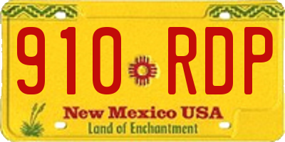 NM license plate 910RDP