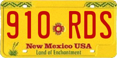 NM license plate 910RDS
