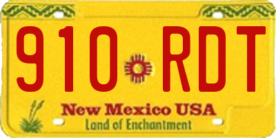 NM license plate 910RDT