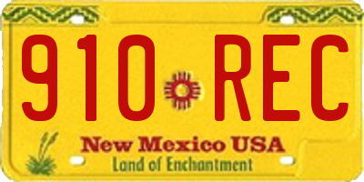 NM license plate 910REC