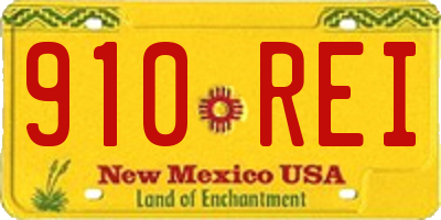 NM license plate 910REI