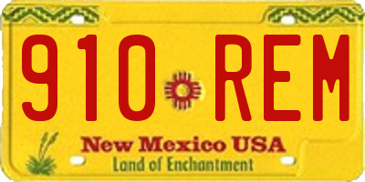 NM license plate 910REM