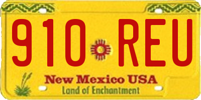 NM license plate 910REU
