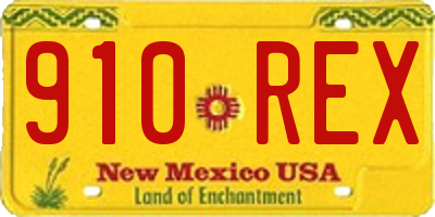 NM license plate 910REX