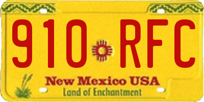 NM license plate 910RFC