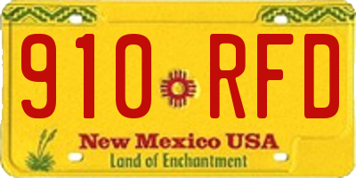 NM license plate 910RFD