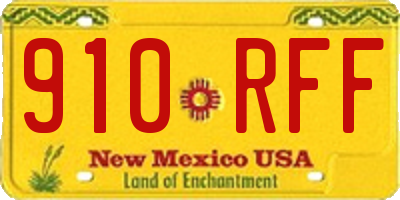 NM license plate 910RFF