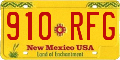 NM license plate 910RFG