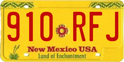 NM license plate 910RFJ