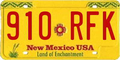NM license plate 910RFK
