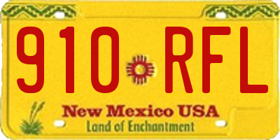 NM license plate 910RFL