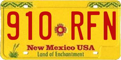 NM license plate 910RFN