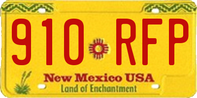 NM license plate 910RFP