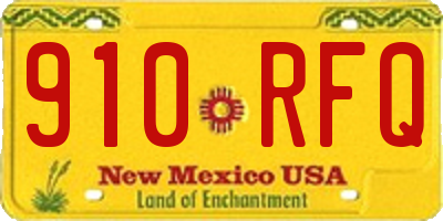 NM license plate 910RFQ